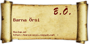 Barna Örsi névjegykártya